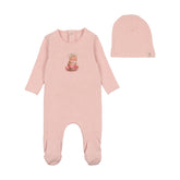 BEE & DEE 2PC VINTAGE PRINT FOOTIE WITH BEANIE SET